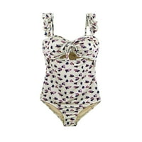 Tking modni ženski kupaći kostimi cvjetni ispis kupaći kostim bikini kupaći kostim za žene bež xl