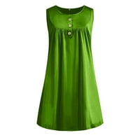 Bazyrey senders za ženske haljine casual haljine bez rukava ženske čvrste V-izrezne haljine zelene 2xl