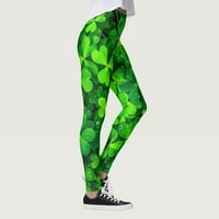 Shpwfbe joga hlače Ženske hlače Ženske jastučine dobre sreće Zelene hlače Ispiši gamaše hlače za jogu