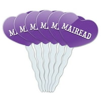 Mairead Heart Love Cupcake Picks Toppers - Set od 6