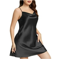 GUZOM spavaćice za žensku modnu klizačku haljinu Comfort Plus veličine donje rublje Nightdress- crna veličina xl