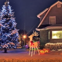 Božićni osvijetljeni jelena, vanjski ukras za sjetvu dvorišta sa toplim bijelim LED svjetlima Božićne
