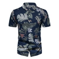 Corduroy gumb UP muške modne majice za odmor na motoriji za odmor na plaži Havajski majica s kratkim rukavima, labava ljetna plaža Top košulja