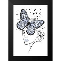 Pavlova, martina crna modernog uokvirenog muzeja Art Print pod nazivom - Lady Butterfly Blue