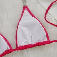 Floleo kupaći kostimi za žene plus čišćenje Djevojke Ženski bikini seksi duboki-vrat metalni čipkasti