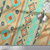 Soimoi Rayon Crepe tkanina Aztec Geometrijska tiskana tkanina od dvorišta široka