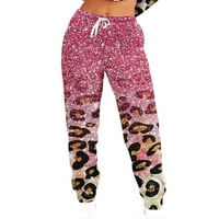 Ženska dva odjeća s dugim rukavima s dugim rukavima sa jogger hlačama Lounge setovi sa džepovima Z-Hot Pink XL