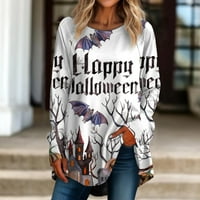 Podplag ženske Halloween Print pulover vrhovi kraljevske dugih rukava dugih rukava plus veličina labava