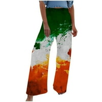 Leesechin široke pantalone za noge za žene Udobne ispisane hlače sa visokim strukom Duksevi joga hlače