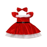 Kids Baby Girl Božićna haljina dugih rukava Velvet Xmas Suknja Princess Haljina Santa Claus Cosplay