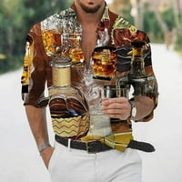 Muška modna bluza Top Tropic Style Print Hawaii Ljeto Okrenite košulju ogrlice Ležerne prilike muške