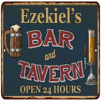 Ezekiel's Green Bar & Tavern Rustikalni znak Matte Finish Metal 116240047779