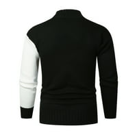 Muški džemper s dugim rukavima Basični pulover Top Ležerne prilike Pletene Top Black Veličina XL