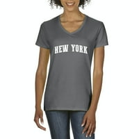 - Ženska majica V-izrez kratki rukav, do žena Veličina 3XL - New York City