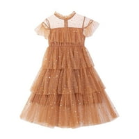 Akiihool Baby Girl Haljine Driddler Girls CARSES DRESS Girl Elegantna haljina Flutter rukava čipka haljina
