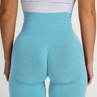 Work Lowgings za žene Gym Yoga hlače Butt Lift gamaše Tummy Hopls Hip-Lif Sports Fitness Trčanje visoki struk joga hlače nebo plavo l