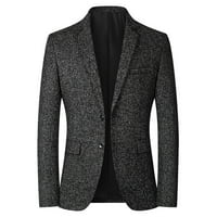 Entyinea Blazer za muškarce Čvrsto klasično fit odijelo zasebna jakna crna