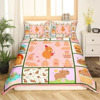 Slatka posteljina za posteljinu Capybara Full Veličina prekrivač za prekrivač za životinje za životinje,