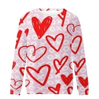 Rollbacks Valentinene majice za žene Parovi modna dukserica Valentinovo srce Grafički print Tips okrugli