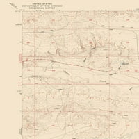 Mapa Topo - Ocla Draw Wyoming Quad - USGS - 23. 30. - MatT Art papir