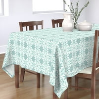 Pamuk Saten Stolcloth, 70 120 - bijela zelena plava cvjetna akva jade pločica Print Custom stol posteljina
