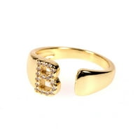 Toyella 26-slova Gold Diamond Podesiva kratica naziv kratice lično prsten c zlatno