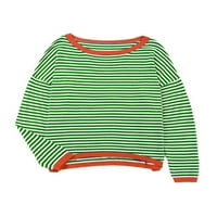 Luxplum dame pletene džempere Boja blok Jumper vrhovi dugih rukava džemper pleteni radno vrijeme Green