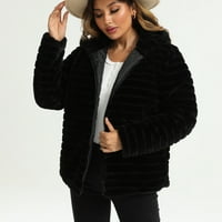 Ženska krijumčarska jakna moda Furry casual dugih rukava sa duksevima kapuljača Fleece Winter