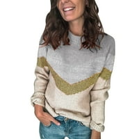 Ženski okrugli vrat dugih rukava pulover Duks panela modni plusni džemper
