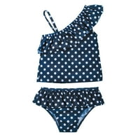 Djevojke Polka Dot Print kupaći kostimi za kupaće kostimi TANJSKI KAMPE One rame Kid kupaći odijelo Ruffles Edge Bikini