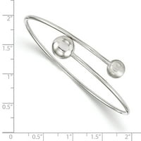 Leslie's Sterling srebrni polirani i satenski fleksibilni bangle; za odrasle i tinejdžere; Za žene i