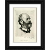 Newton A. Wells Crno ukrašeni drveni okviri Double Matted Museum Art Print Naslovnica: Portret dr Burril-a