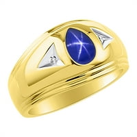Muški prstenovi pozlaćeni srebrni prsten bezvremenski kruški oblik suze kabohone dragulje i dijamantni
