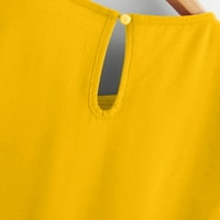 Fjofpr Ženski vrhovi ženske plus veličine Majice od pune boje Summer casual okrugli vrat Bluza kratkih rukava