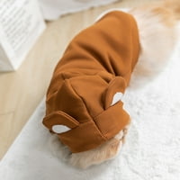 Kiskick Mačka pulover Ne-piljki mekani udobni medvjedi uši kućni ljubimac mačji kapuljač s dvije noge odjeća za dom