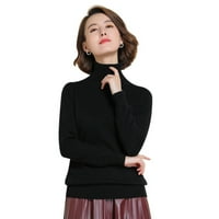 RUMIDA Women's Slim pleteni džemper Turtleneck Cashmere Top elastičnost Ugodan pulover