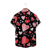 Valentinovo modni uzorak Muške košulje kratki rukav dječaci Ljetni tanki materijal Kids Havajska majica Man Bluza Muški vrh, A-6XL