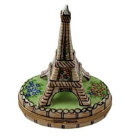Brown Eiffelov toranj - Volim Pariz obojen unutar Limoges Bo porculan figurica
