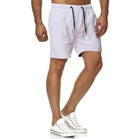 Lopecy-Sta Fashion Man Solidan elastični struk Srednji struk Labavi džepovi zavoja kratke hlače Hlače Muška muški atletski kratke hlače