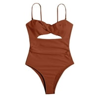 Optivno odijelo za žene Žene CamiSole set kupaći kostim bikini Solid Color šuplje leđa Kopča kupaćim kosiju Halter kupaći kostim za žene