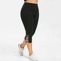 Plus size za žene za žene gamaše zimski pad elastičnog čvrstog ugradnje Sportska sportska križanja c yoga hlače