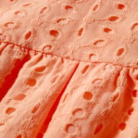 Caitzr California haljina za žene Ljeto V izrez jacquard suknja ruffle rukave pune boje casual labave