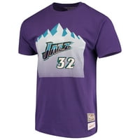 Muški Mitchell & Ness Karl Malone Purple Utah Jazz tvrdo drvo Klasics Ime i broj majica