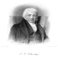 Samuel Taylor Coleridge n. Engleski pjesnik. Engleski graving Stillect, 1834. Poster Print by