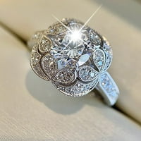 Prstenovi za djevojke Moda Ženska cirkonija Bling Diamond Retro prstena Zaručni prsten
