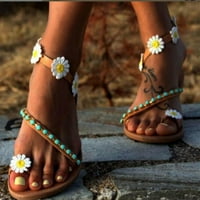 Ženske sandale Ljeto Novi stil casual modne cvijeće klizanje na rimske ravne sandale
