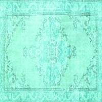Ahgly Company Zatvoreni kvadrat Perzijski tirkizni plavi tradicionalni prostirci, 5 'kvadrat