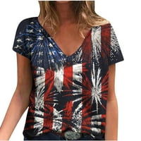 Na klirensu Amerika zastava majica žene 4. srpnja zvijezde Stripes Patriotska majica casual kratki rukav