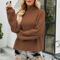 Ženski pulover džemper s dugim rukavima Klit Jumper Top Ležerne prilike za toplu postolju Jesen zimski džemper za žene