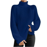 Voncos ženska mekani džemper - dugi rukav labav fit pletene pulover u boji
